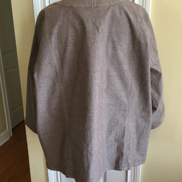 Denim & Company Clothing Tops Blouse Jean Jacket Blazer Plus Size 2X - Picture 6 of 6